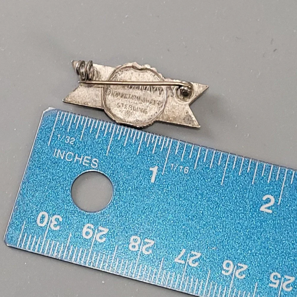 WWII Army-Navy E Production Award Pin Sterling Silver Red White Blue Vintage